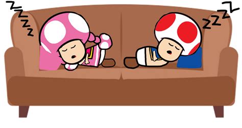 toad and toadette|toad and toadette sleeping.